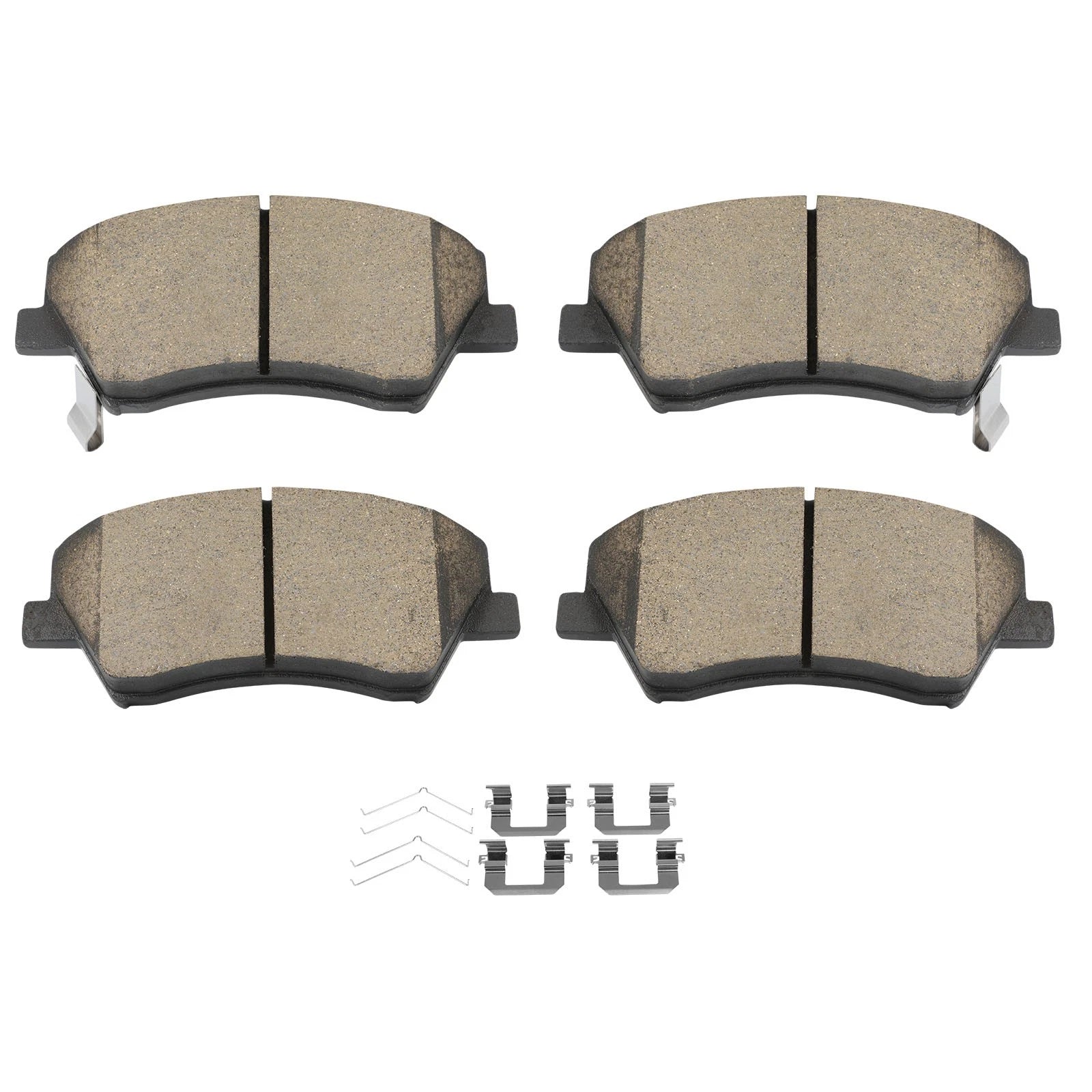 Front Ceramic Brake Pads w/Hardware for Ford Transit-250 (2015–2020)