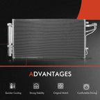 AC condenser and cooling fan assembly kit for Hyundai Sonata Kia Optima