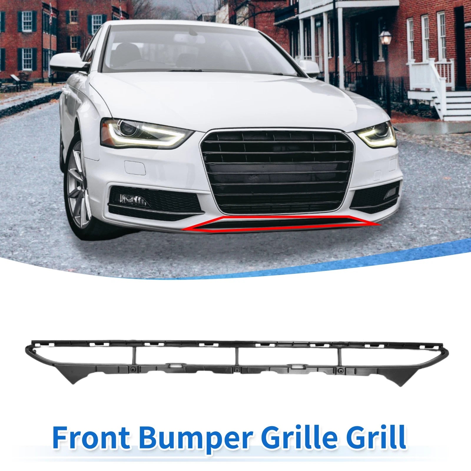 Front Lower Bumper Grille for Audi A4 B8PA (2013–2015) No.8K0807683 Black