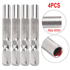 Set of 4 Hex Insert Bit Adapters for Toolbox - Chrome Vanadium Steel
