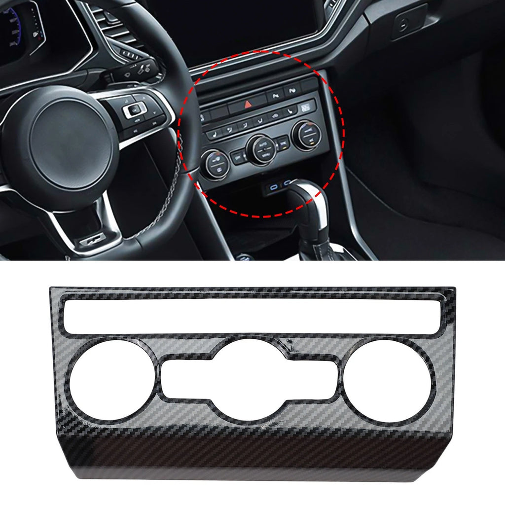 Air Conditioning Knob Trim Cover for T Roc (2018–2023) Black Carbon Fiber