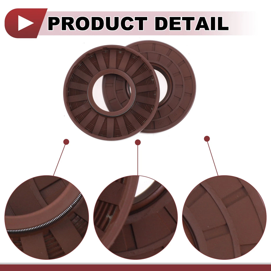 2X Oil Seal Rotary Shaft Seal FKM Rubber 35x80x12mm for Various Models