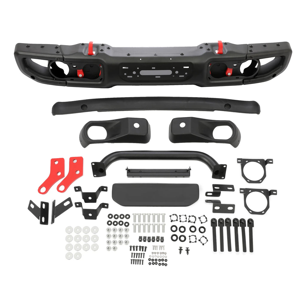 Front Black Bumper for Jeep JK Wrangler Rubicon (2007-2018)