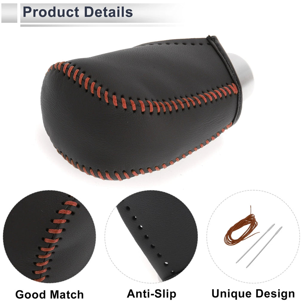 Gear Shift Knob Cover for Toyota Corolla (2009–2013) Black Brown Faux Leather