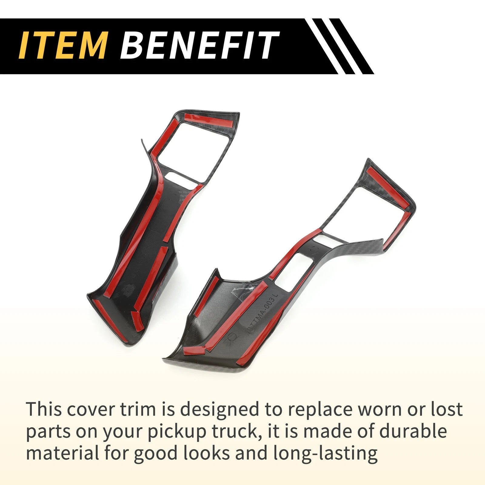 2 Pcs Steering Wheel Cover Trims for Toyota Tacoma (2016–2023) - Carbon Fiber Pattern