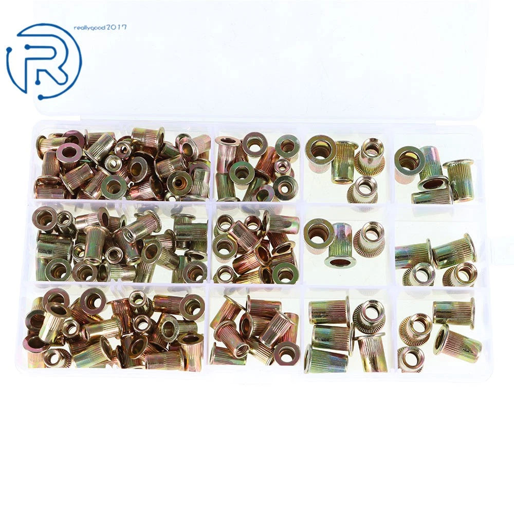 150Pcs Rivet Nut Kit for SAE 1/4-20 10-32 10-24 8-32 6-32