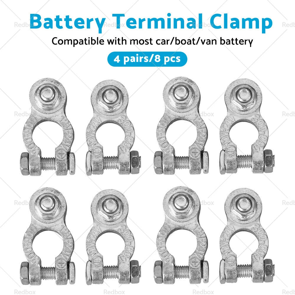 8PCS Car Battery Terminals Positive Negative Connectors Clamp for