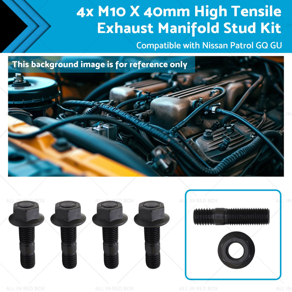 Set of 4 M10 x 40mm Exhaust Manifold Studs for Nissan Patrol
