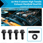 Set of 4 M10 x 40mm Exhaust Manifold Studs for Nissan Patrol