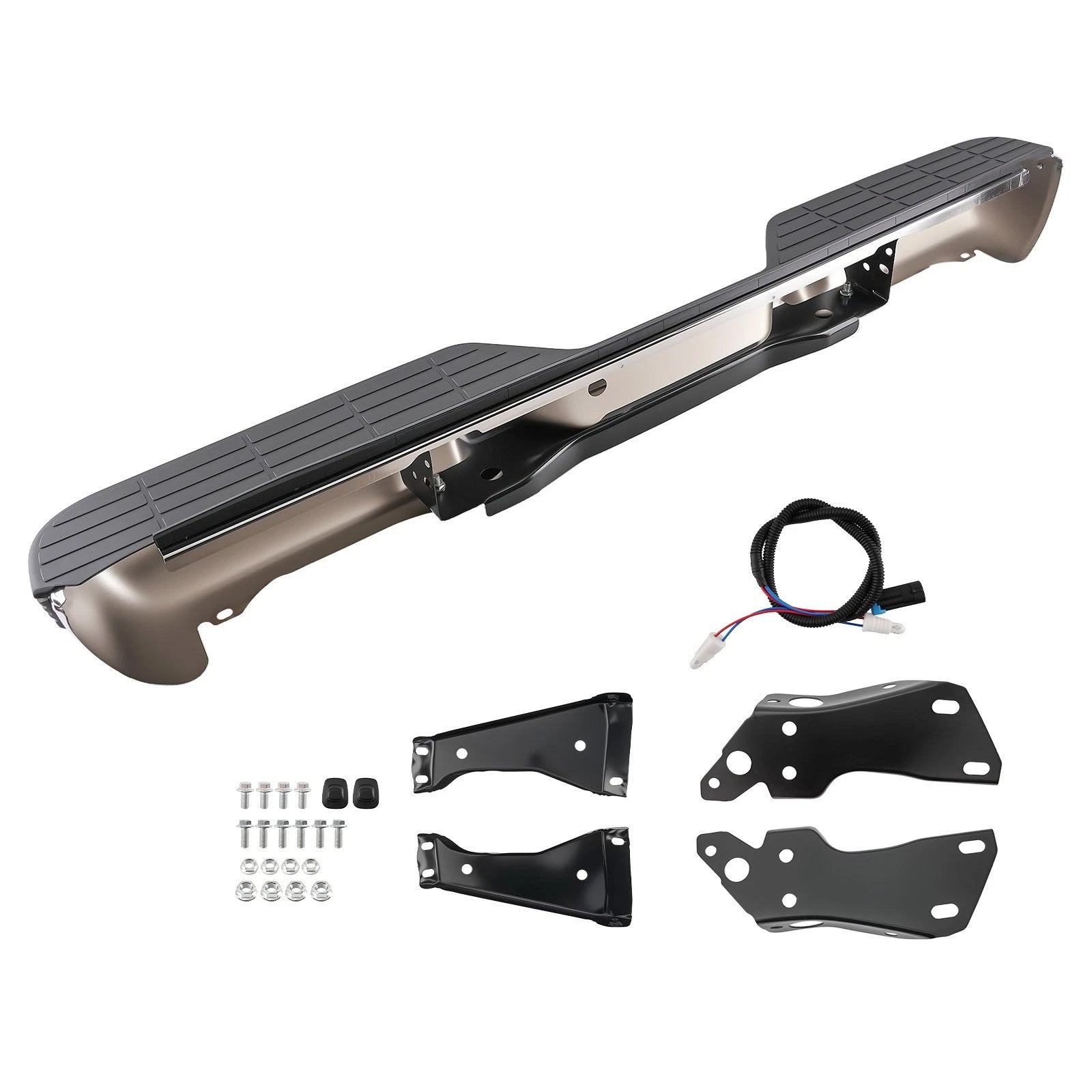 Rear Bumper Assembly for Chevrolet K2500 (1988–2000) GM1101111 Chrome