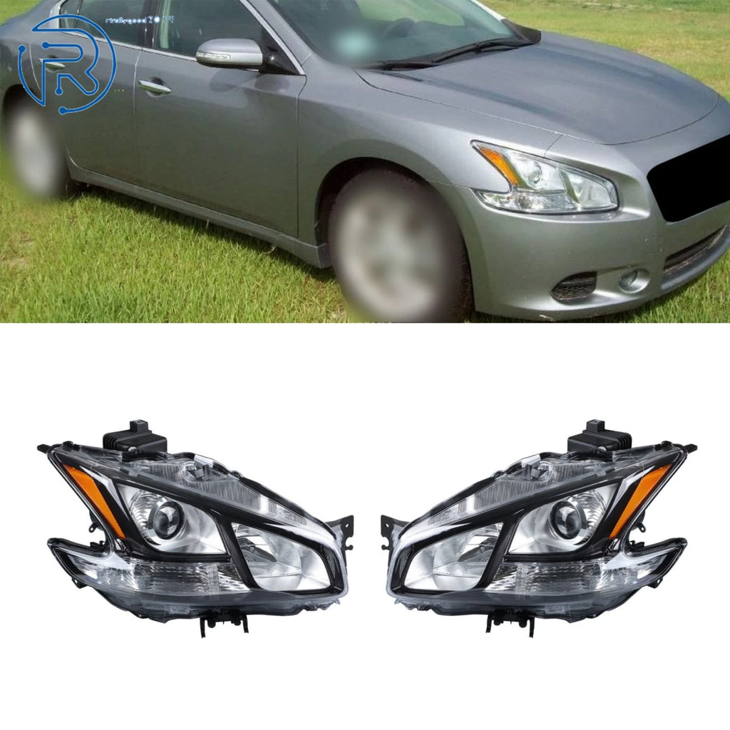 Headlight Set for Nissan Maxima (2009–2014) Xenon/HID Dark Gray LH+RH
