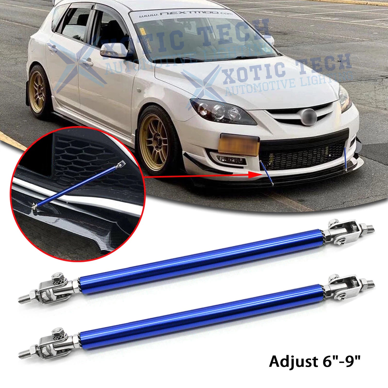 Front Bumper Splitter Sport Support for Mazda 3 (2014–2018)