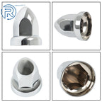 Set of 20 Chrome Lug Nut Covers for Semi Truck (Push-On)