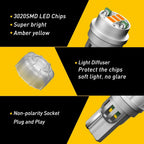 2X T10 194 168 2825 Amber LED Side Marker Light Bulbs for