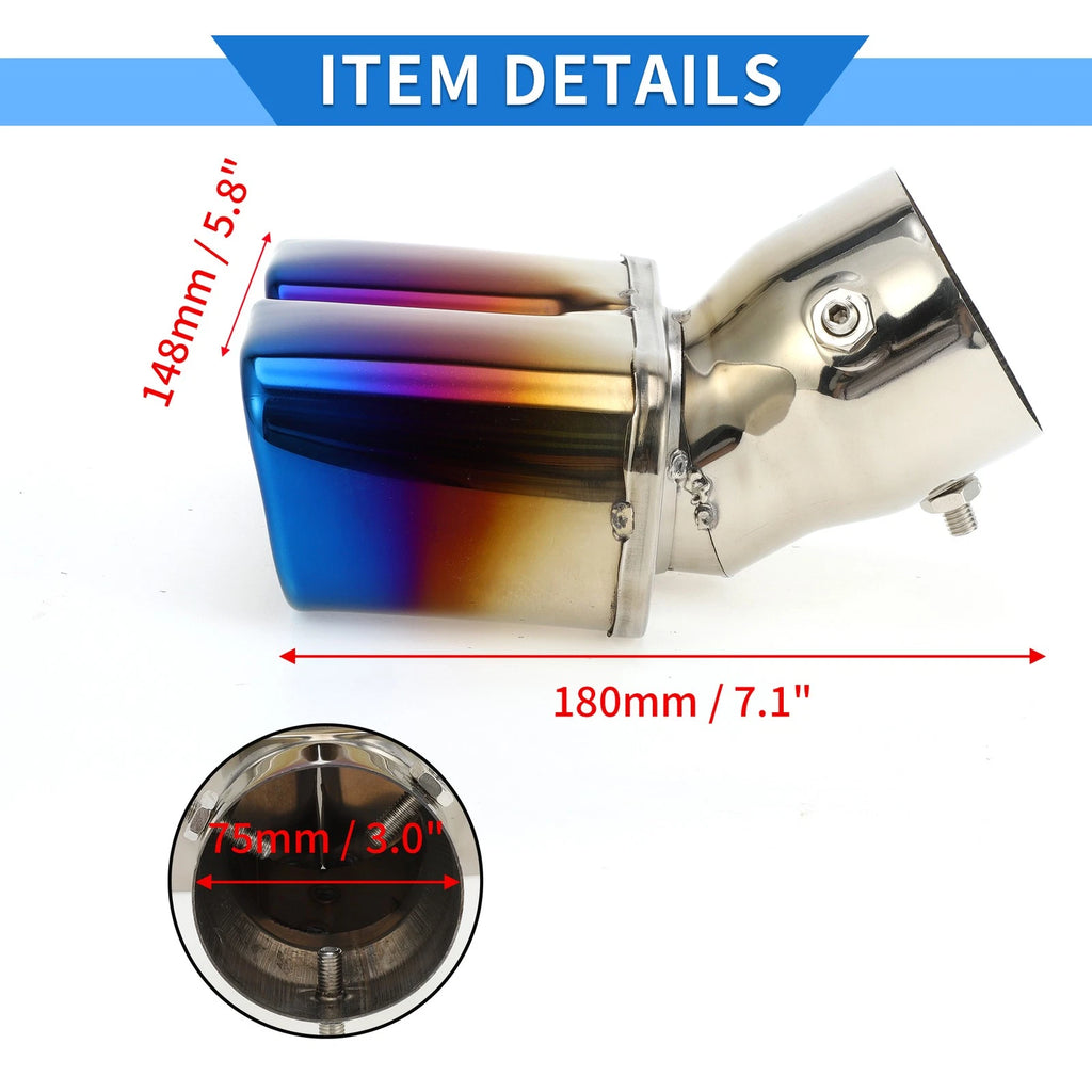 Dual Exhaust Tip for Toyota Land Cruiser Prado (Burnt Blue)