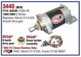 Starter Motor for Suzuki 3 Cylinder 50-85HP (Replaces 31100-95600, 18-6414)