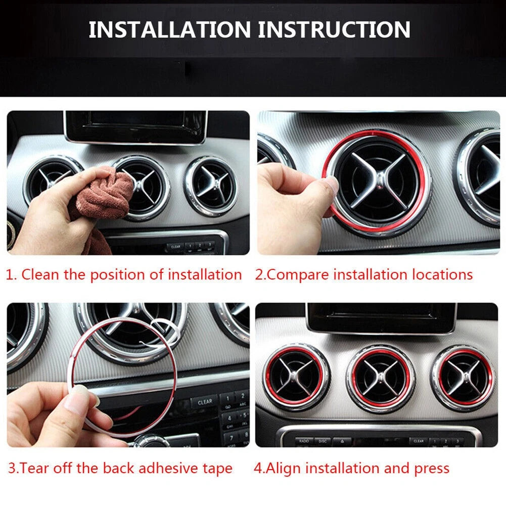 AC Air Vent Outlet Inner Ring Cover Trim for Mercedes Benz C Class W205 (2015–2021)