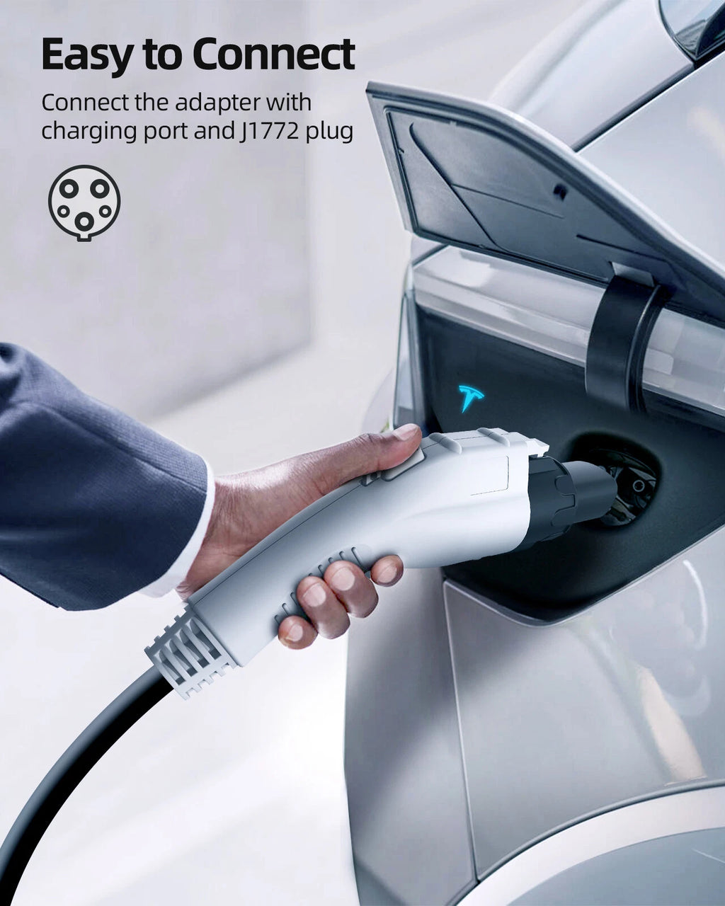 Tesla to J1772 Charging Adapter for Model S (2012–2024)