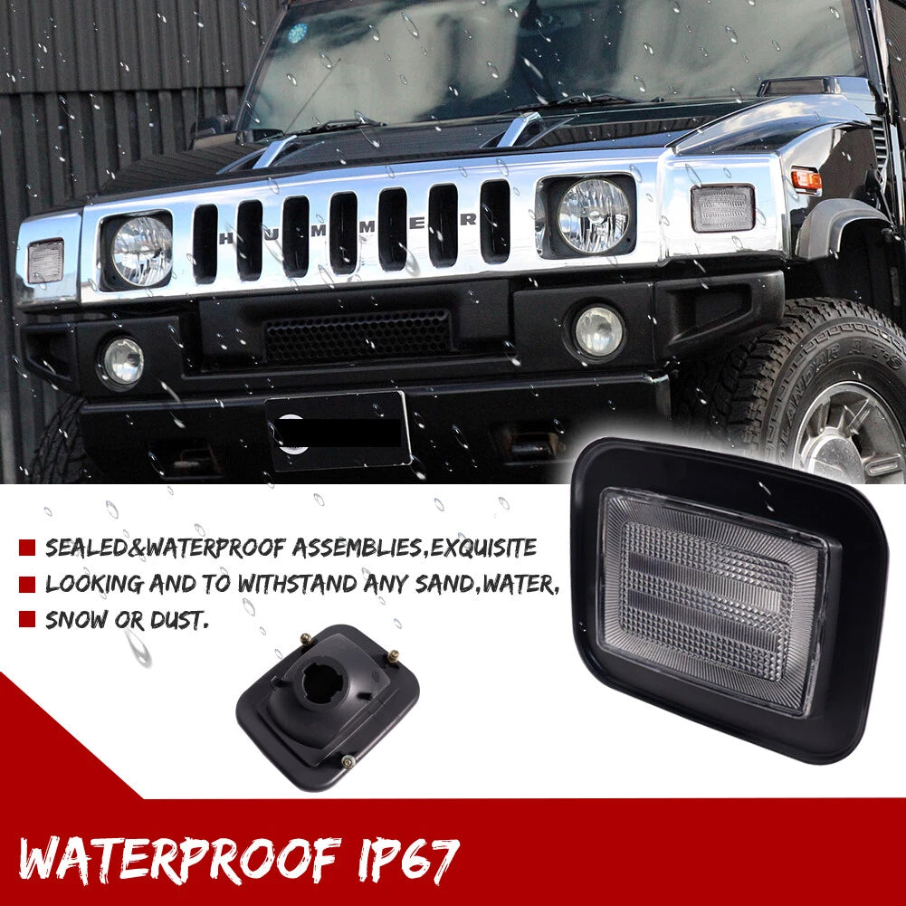 2X Front Clear Lens Parking Signal Light for Hummer H2 (2003–2009)