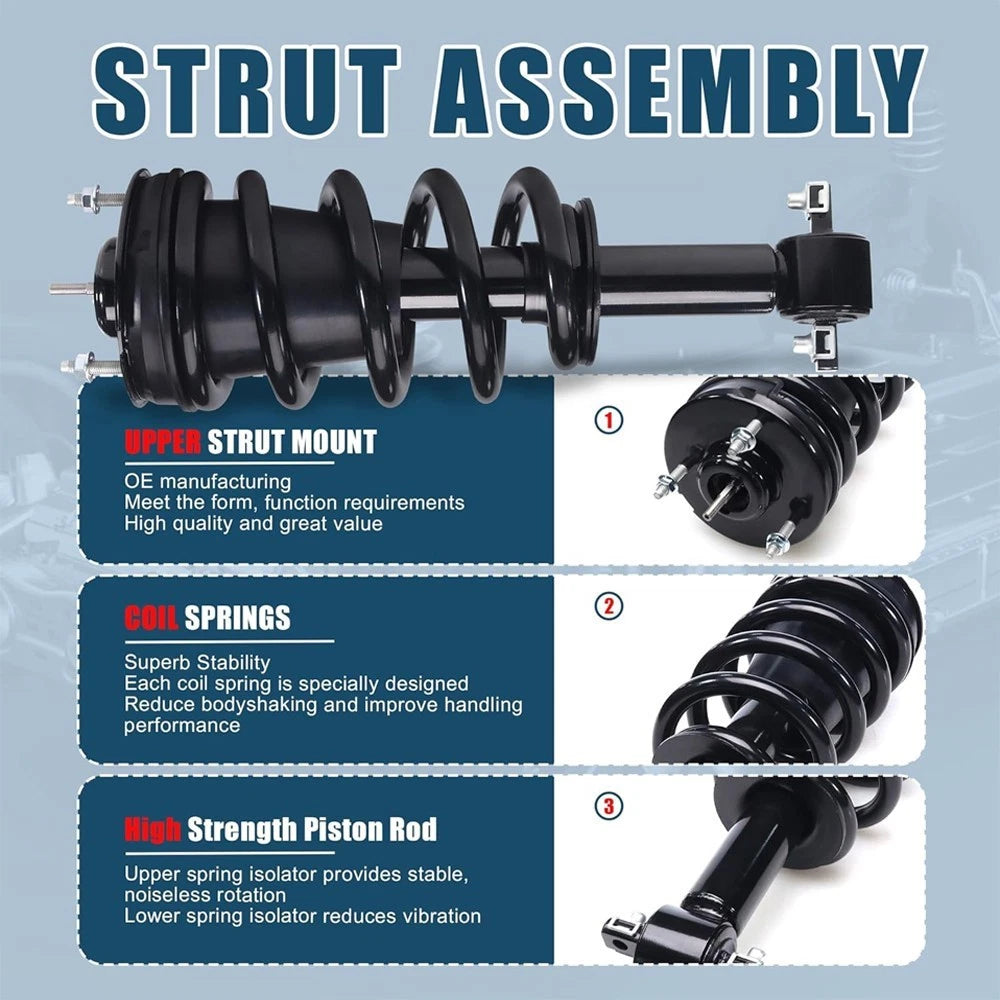 Set of 4 Front Rear Shock Struts w/Magneride for Cadillac Chevrolet GMC (2007–2014)