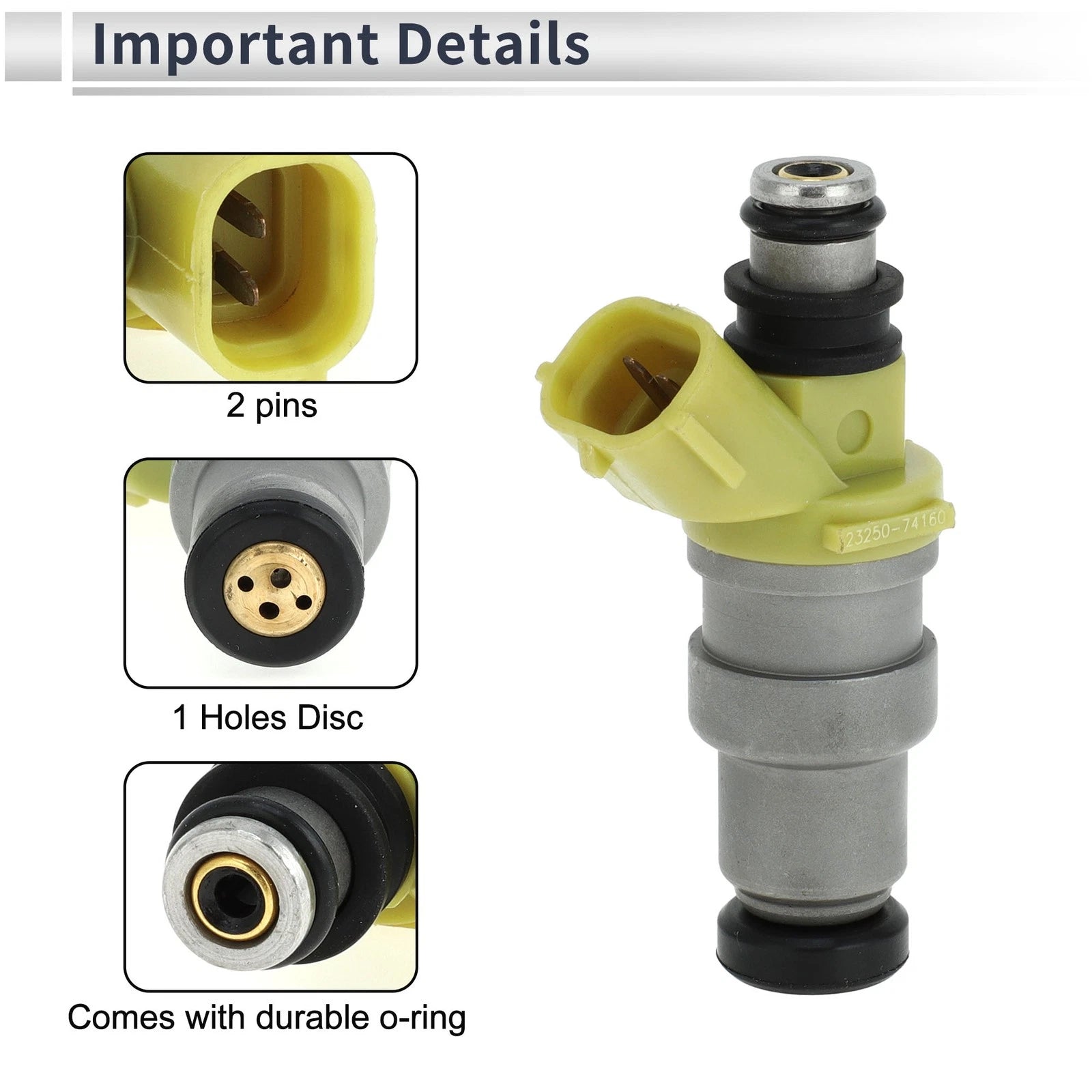 Fuel Injector No. 23209-74160 for Toyota RAV4 SXA1 3SGE (1989–1999) 1 Pc Yellow