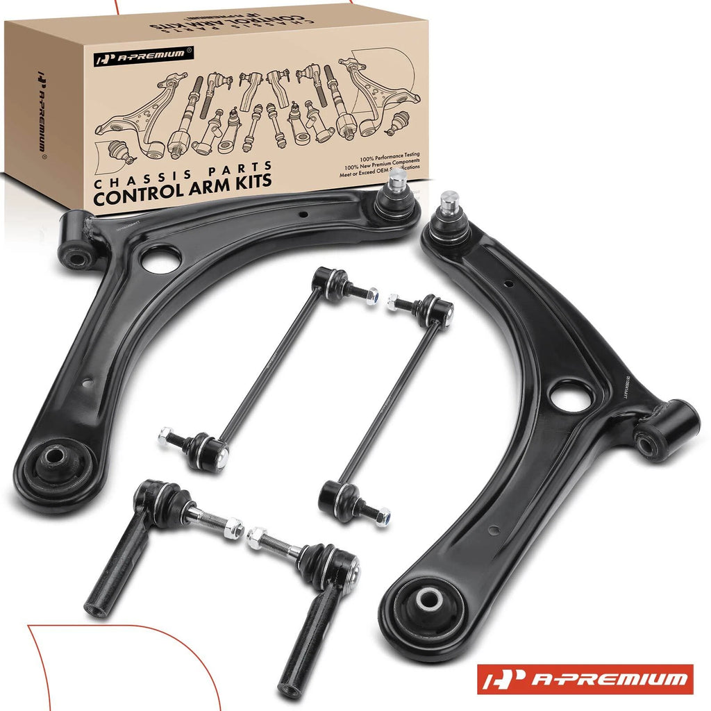 Set of 6 Front Control Arm Sway Bar Link Tie Rod Ends for Jeep Compass