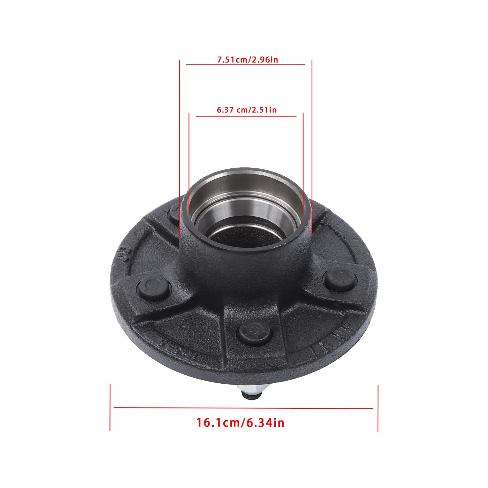 Set of 2 Trailer Hub Kits for 3500 lbs Axles (1-1/16'' to 1-3/8'')