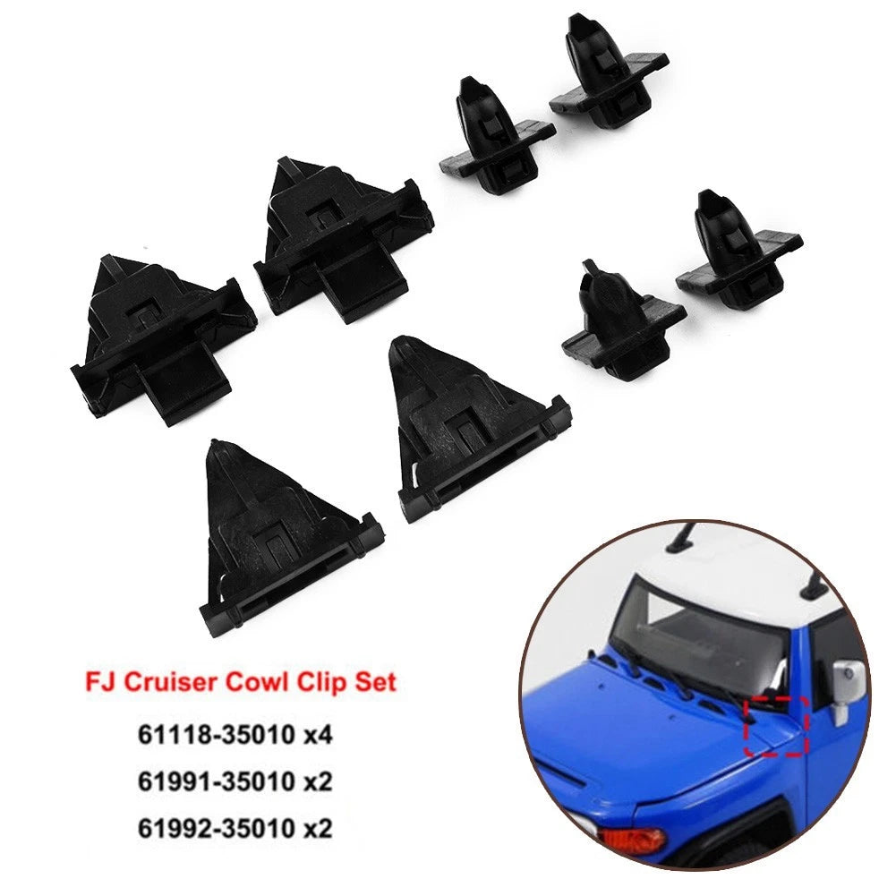 Set of 4 Cowl Clips for Toyota FJ Cruiser (2007–2014) 61118-35010