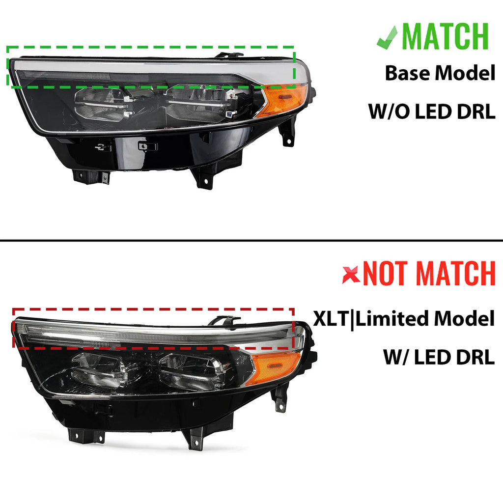 LED Headlight for Ford Explorer (2020–2024) W/O DRL W/O Module Left Driver