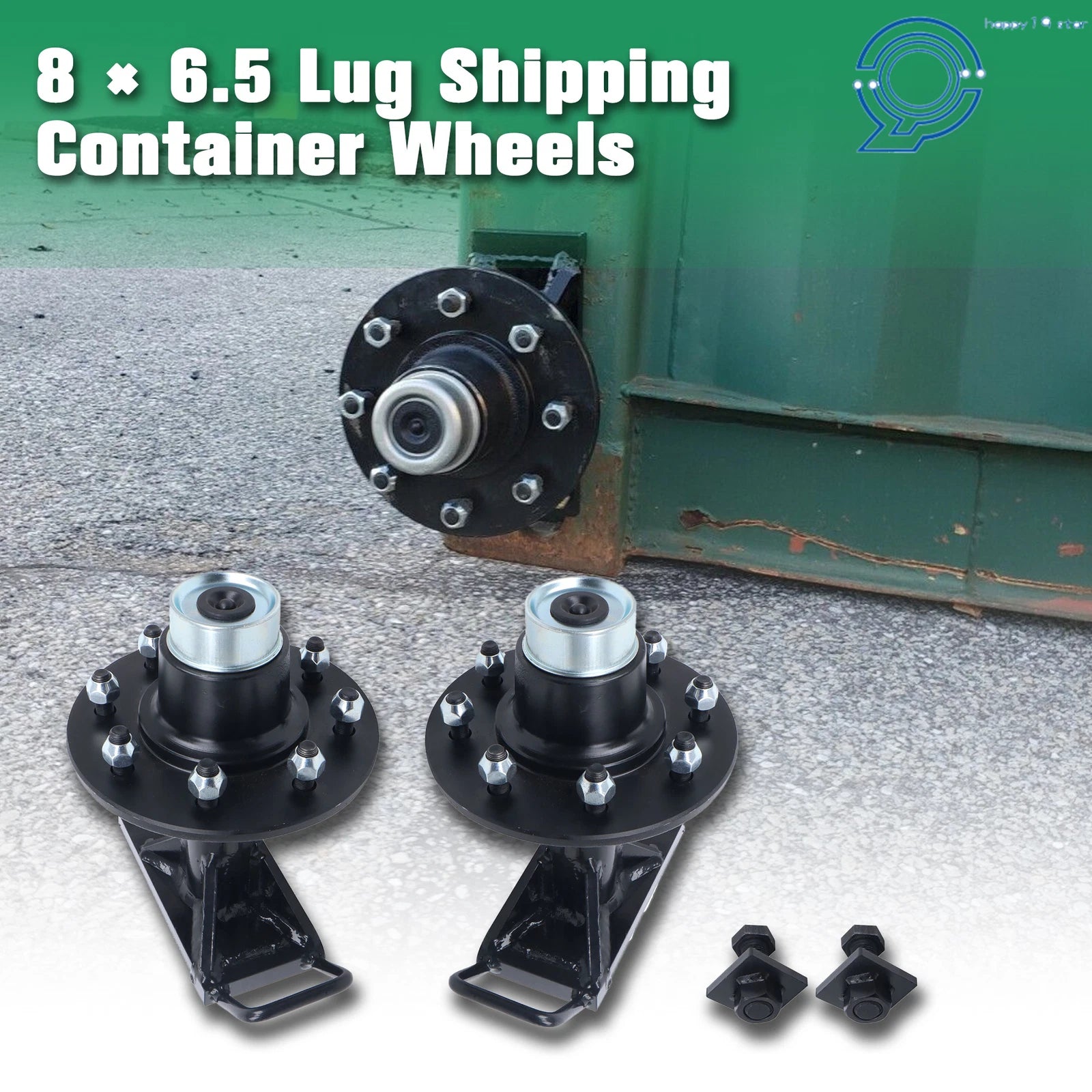 Spindle Kit with Handle for Shipping Container Wheels (8x6.5 Lug)