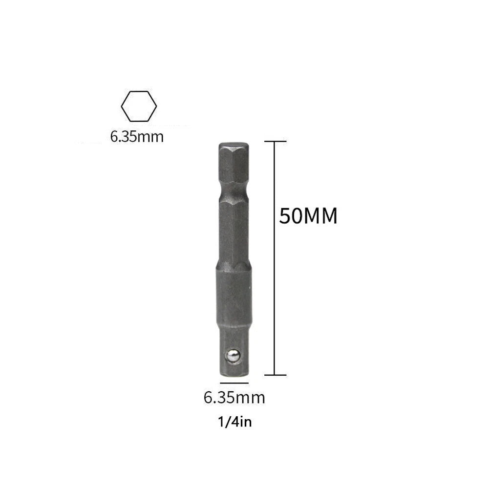 Metal Socket Adapter 1/4 Hex to 1/4 Square Drive for Drill Driver (2010–2023)