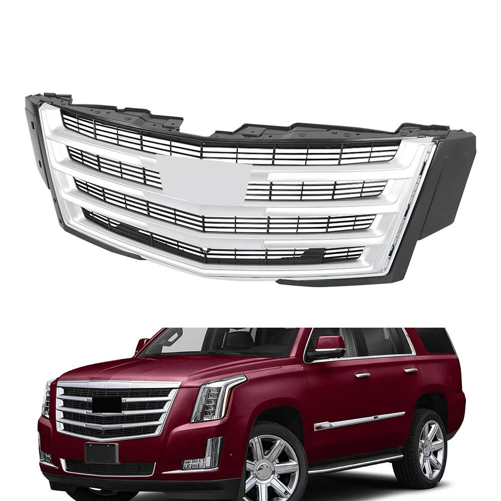 Grill for Cadillac Escalade (2015–2020) Silver Gray Center Mesh