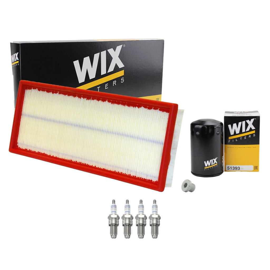 Wix Engine Air Oil Filters & Bosch Spark Plugs Kit for Audi 90 (1984–1991)