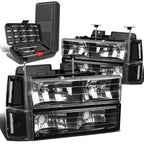 Headlight Set for GMC C10 C/K Pickup (1994–2000) - Black Clear Signal