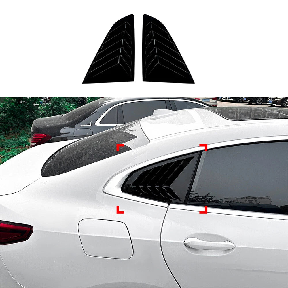 Gloss Black Rear Window Duct Louver Vent Covers for BMW 2-Series F44 (2020–2023)