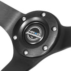 NRG 350mm 3" 3-Spoke Black Suede Steering Wheel for Universal Fit