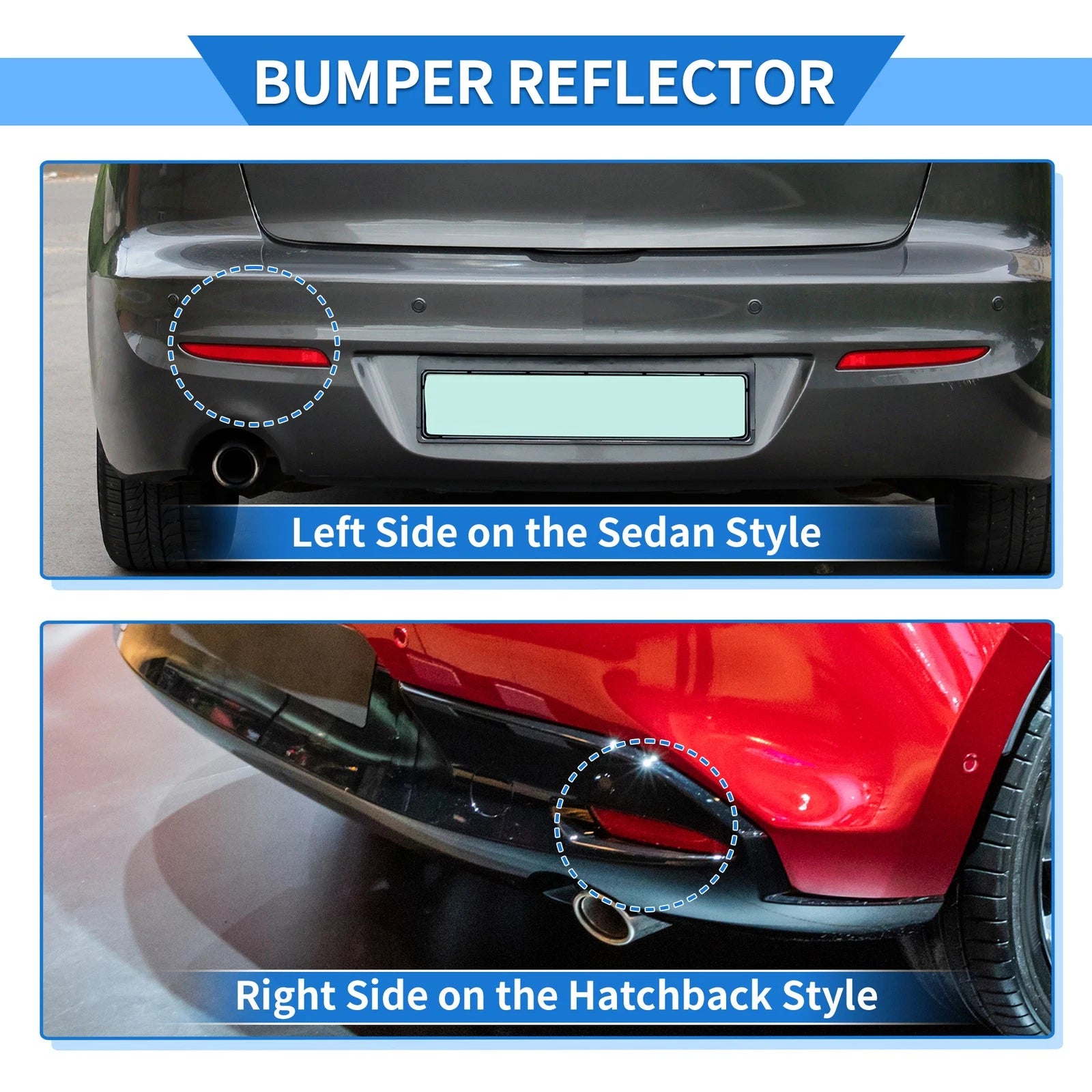 Rear Bumper Reflector No.BBP2515M0A for Mazda 3 BL (2010–2013) Red