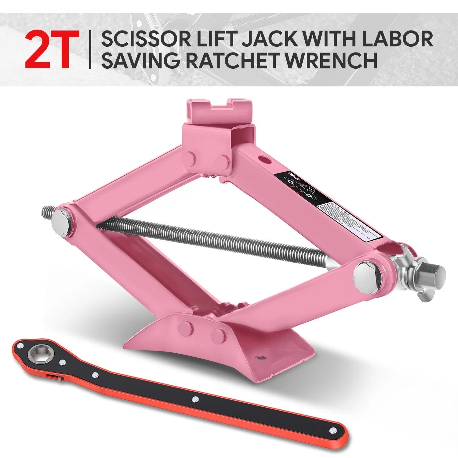 17.4in Steel Leveling Scissor Jack for SUV Wagon (4409lbs Capacity)
