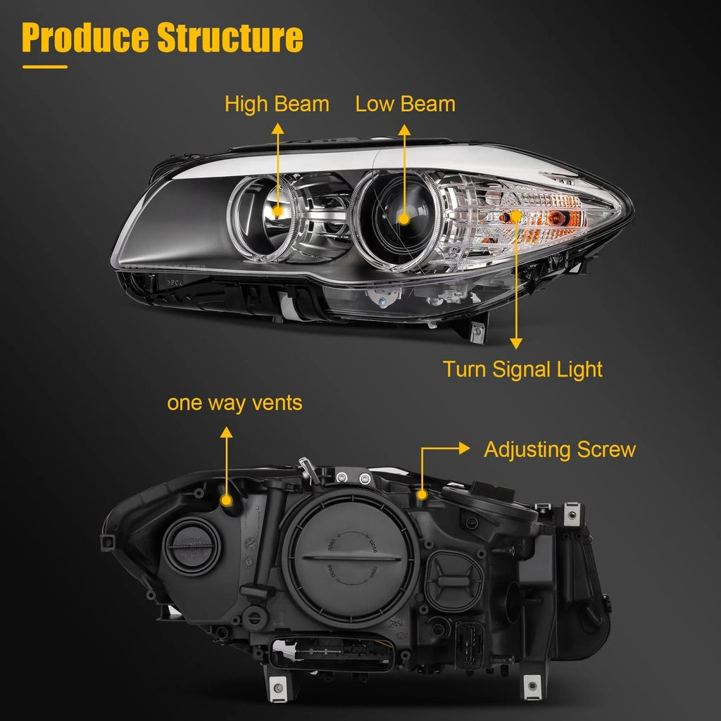 Left Side Headlight for BMW 528i 535i 550i (2011–2013)