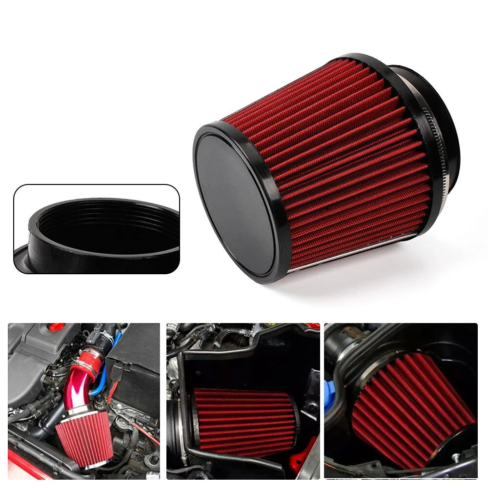3" Dry Air Filter Inlet Cold Air Intake Cone with Dust Cover