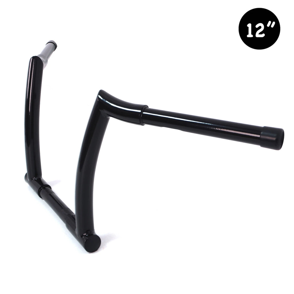 12" Rise Black Mini Ape Chiseled Handlebar for Harley Dyna Softail Touring