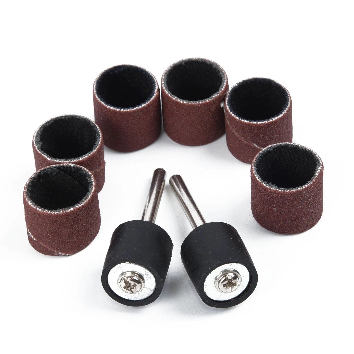 100Pcs 1/2 In Sanding Drum Sleeves 120 Grit + Mandrel for Rotary Tool