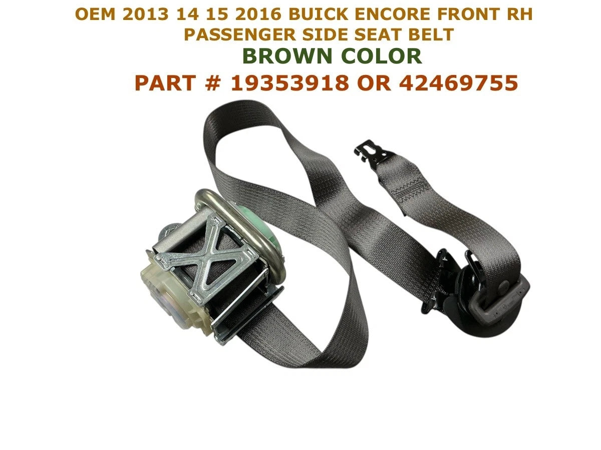 Front Right Side Seat Belt for Buick Encore (2013–2016) BROWN 19353918