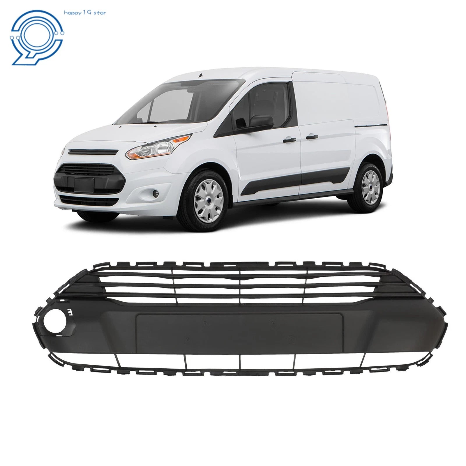 Front Bumper Face Bar Upper Grille Black for Ford Transit Connect (2014–2018)