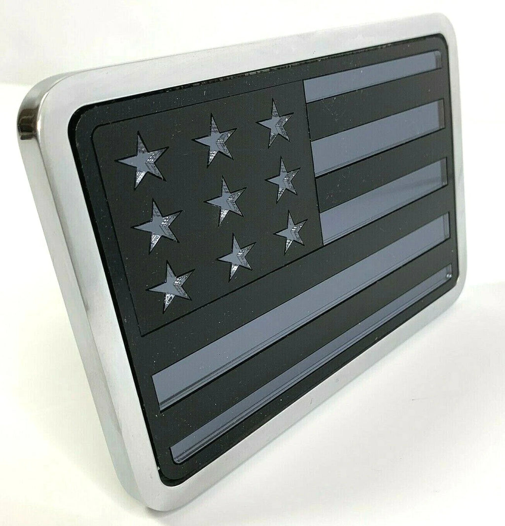 Tow Hitch Cover Blacked Out American Flag Premium Aluminum 2 2.5 for Universal