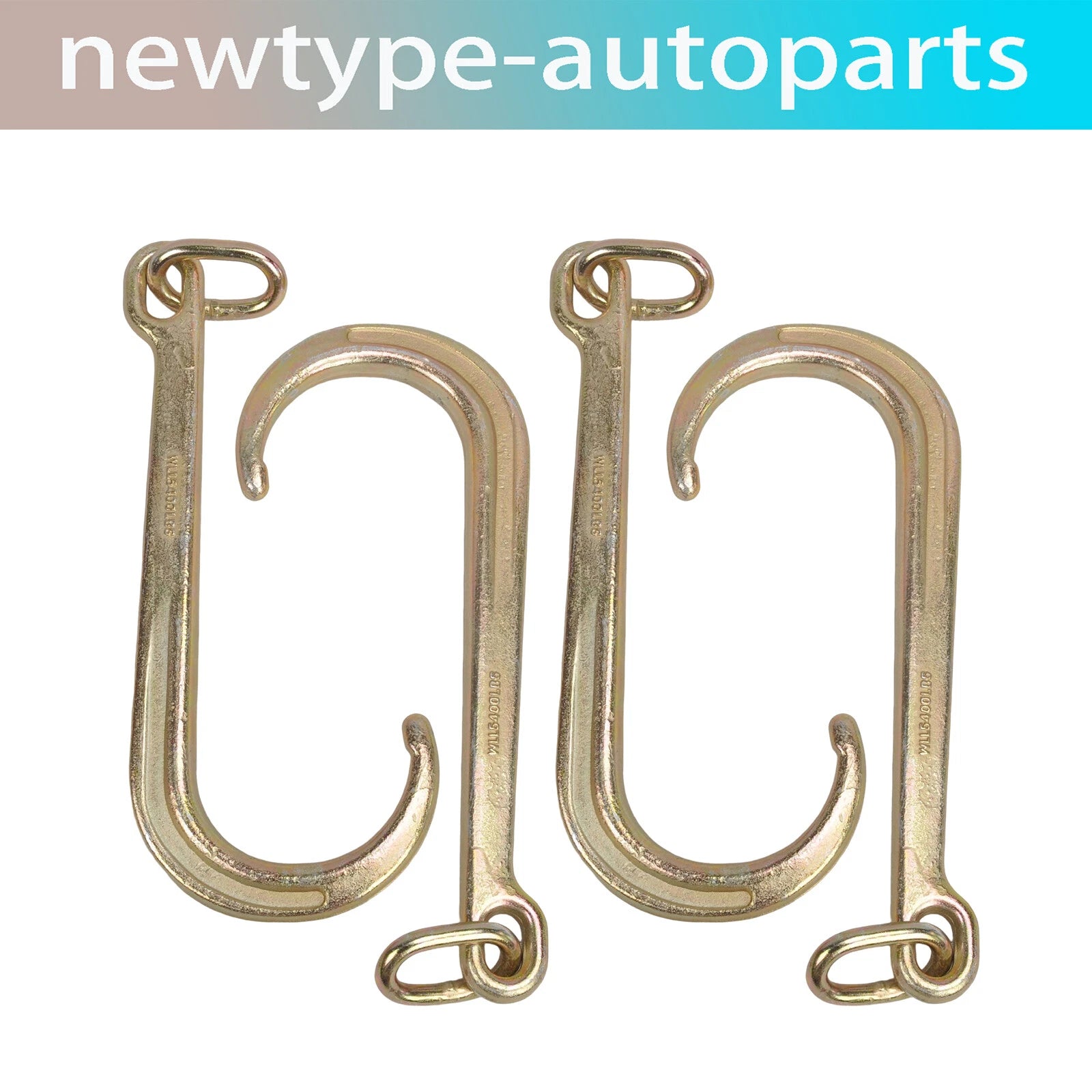 Set of 4 J Hook Grade G70 Tow Axle Straps 5400 LBS for Wrecker Rollback
