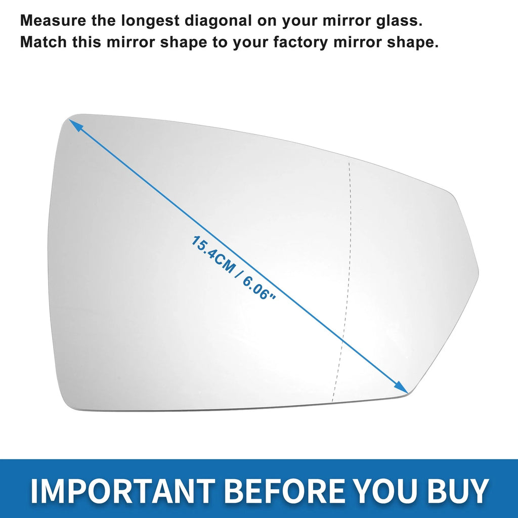Heated Right Side Mirror Glass for Volkswagen Polo MK6 (2017–2023)
