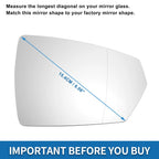Heated Right Side Mirror Glass for Volkswagen Polo MK6 (2017–2023)