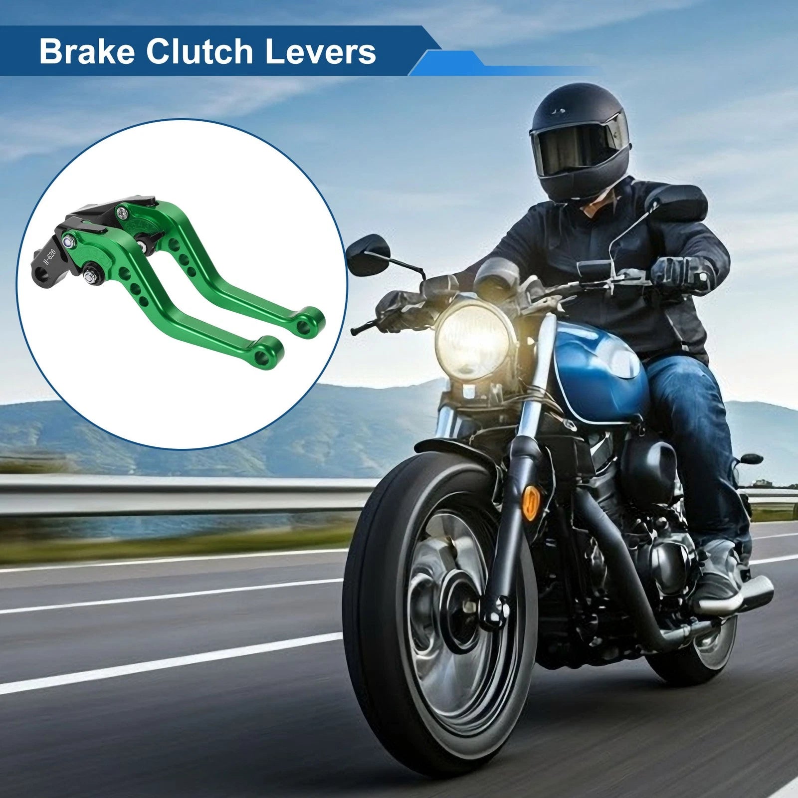 Long Brake Clutch Levers for Honda CB919 (2002–2007) Green 1 Pair