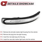 Mirror Turn Signal Light for KIA Rio Pride (2012–2016) No. 876141W000 Left Black Clear